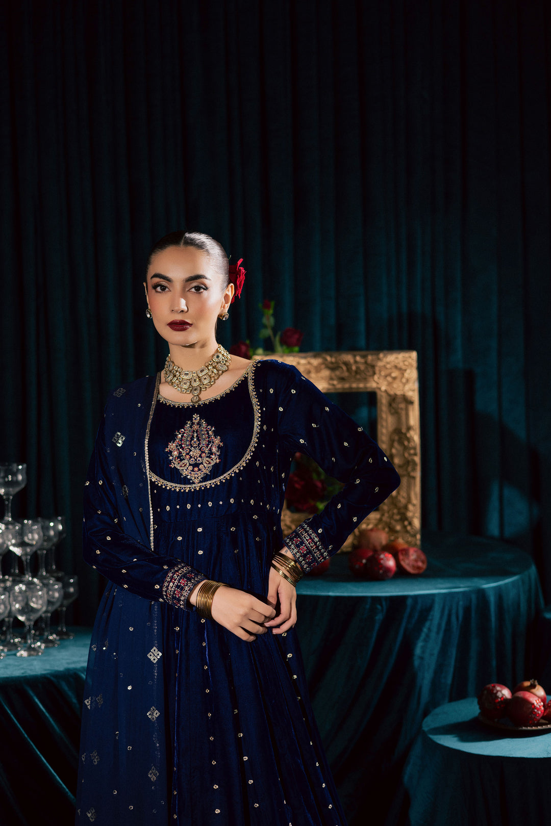  Azra 3Pc - Velvet Formal Dress BATIKstudio  BATIK   S / Royal Blue / Velvet-M / Royal Blue / Velvet-L / Royal Blue / Velvet