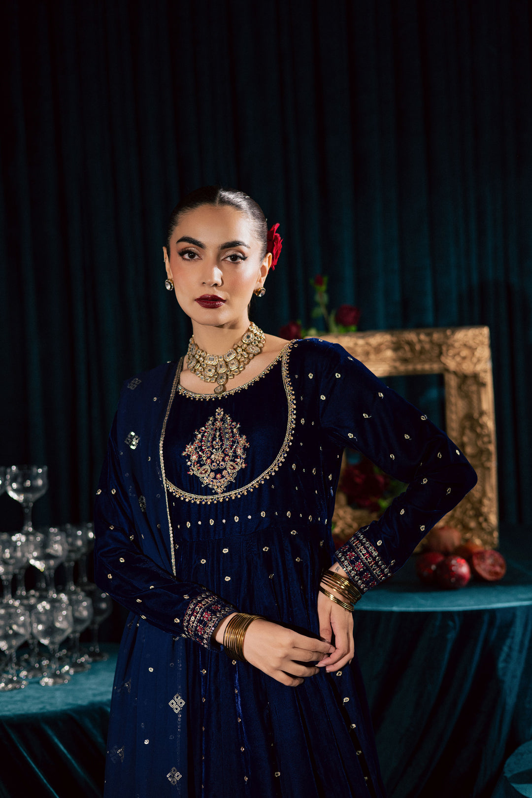  Azra 3Pc - Velvet Formal Dress BATIKstudio  BATIK   S / Royal Blue / Velvet-M / Royal Blue / Velvet-L / Royal Blue / Velvet