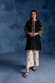 Black Block 2Pc - Embroidered Lawn Dress - BATIK