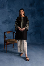 Black Block 2Pc - Embroidered Lawn Dress - BATIK