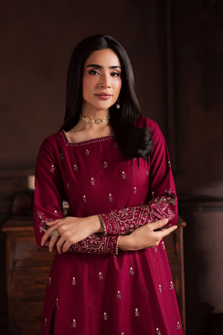  Baneen 2Pc - Embroidered Karandi Dress BATIK WINTER PRET 2025  BATIK   XS / Raspberry Pink / Karandi-S / Raspberry Pink / Karandi-M / Raspberry Pink / Karandi-L / Raspberry Pink / Karandi-XL / Raspberry Pink / Karandi