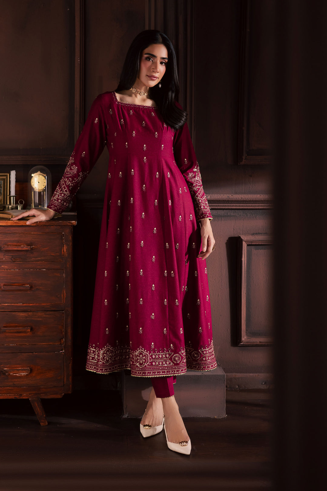Baneen 2Pc - Embroidered Karandi Dress