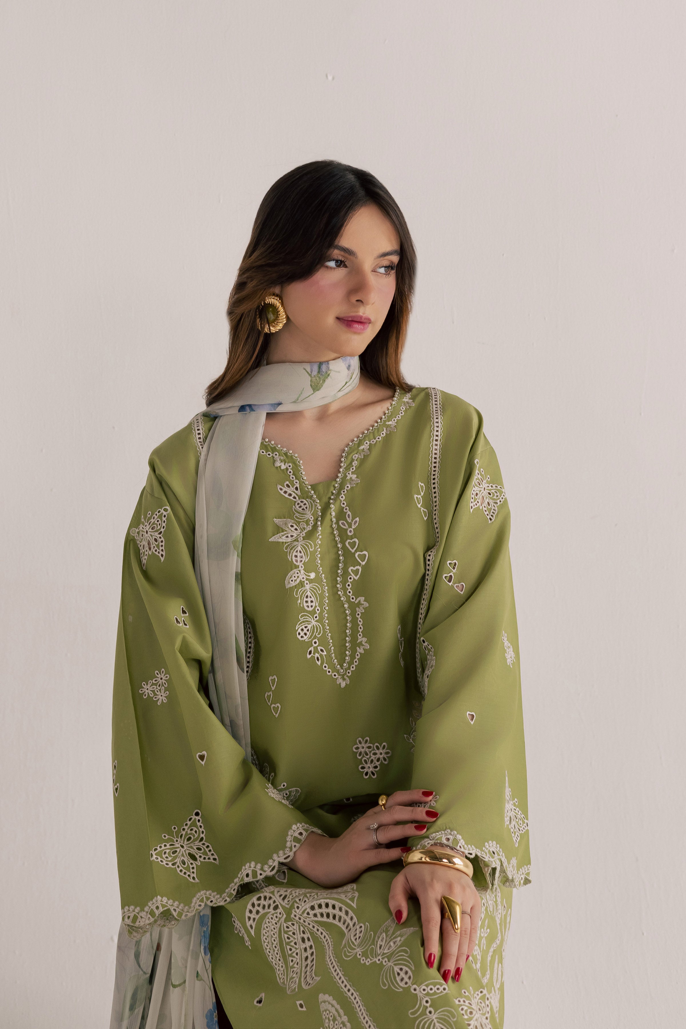  Bano Sakhi 3Pc - Embroidered Lawn Dress EverydayEdit26  BATIK   XS / Green Yellow / Pima Lawn-S / Green Yellow / Pima Lawn-M / Green Yellow / Pima Lawn-L / Green Yellow / Pima Lawn-XL / Green Yellow / Pima Lawn