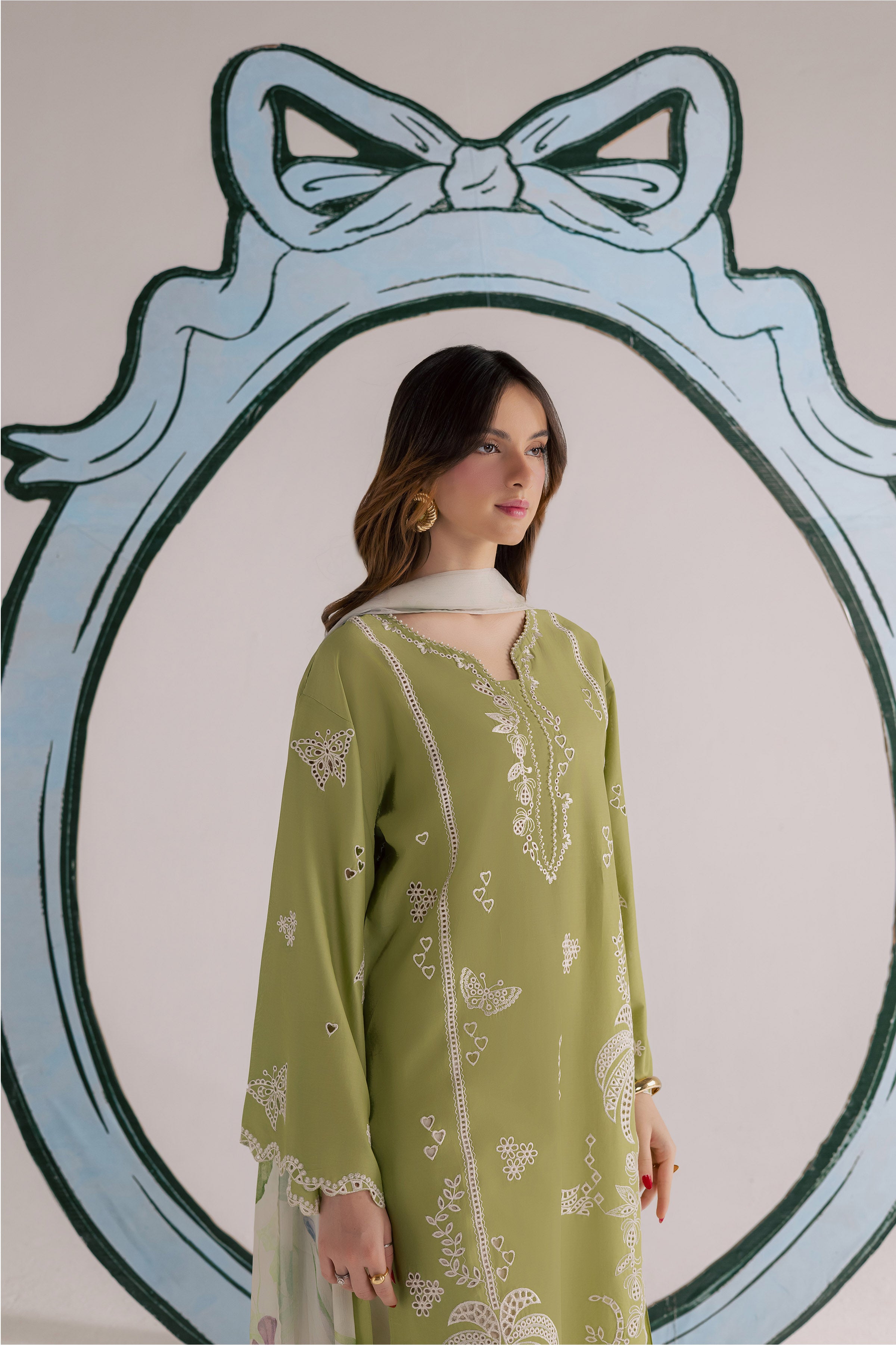  Bano Sakhi 3Pc - Embroidered Lawn Dress EverydayEdit26  BATIK   XS / Green Yellow / Pima Lawn-S / Green Yellow / Pima Lawn-M / Green Yellow / Pima Lawn-L / Green Yellow / Pima Lawn-XL / Green Yellow / Pima Lawn