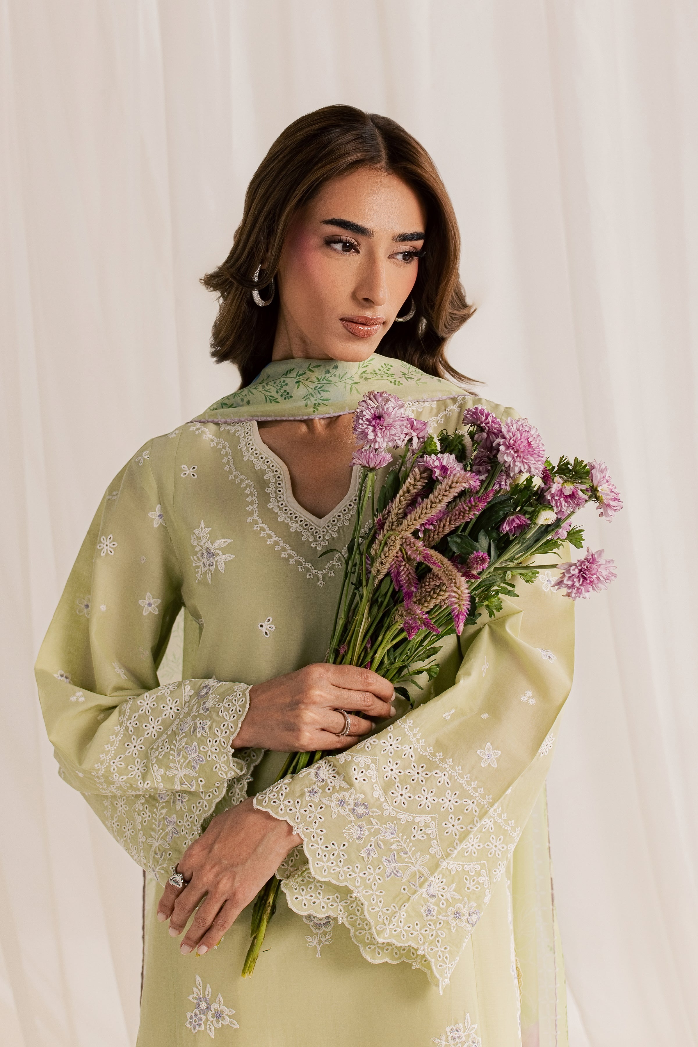  Basma 3Pc - Embroidered Lawn Dress EverydayEdit26  BATIK   XS / Pista Green / Pima Lawn-S / Pista Green / Pima Lawn-M / Pista Green / Pima Lawn-L / Pista Green / Pima Lawn-XL / Pista Green / Pima Lawn