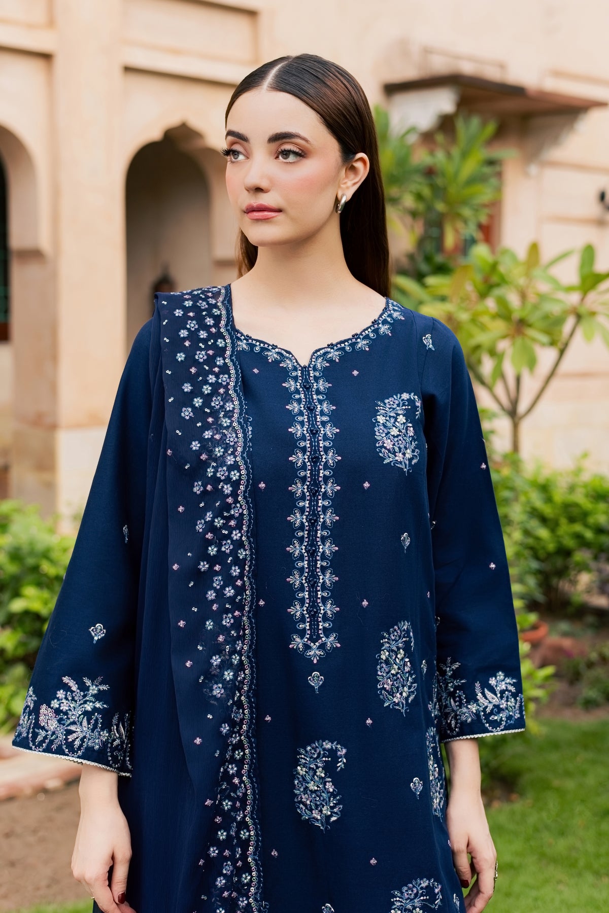 Becca 3Pc - Embroidered Khaddar Pret PRETKHADDAR2026  BATIK   XS / Evening Blue / Khaddar