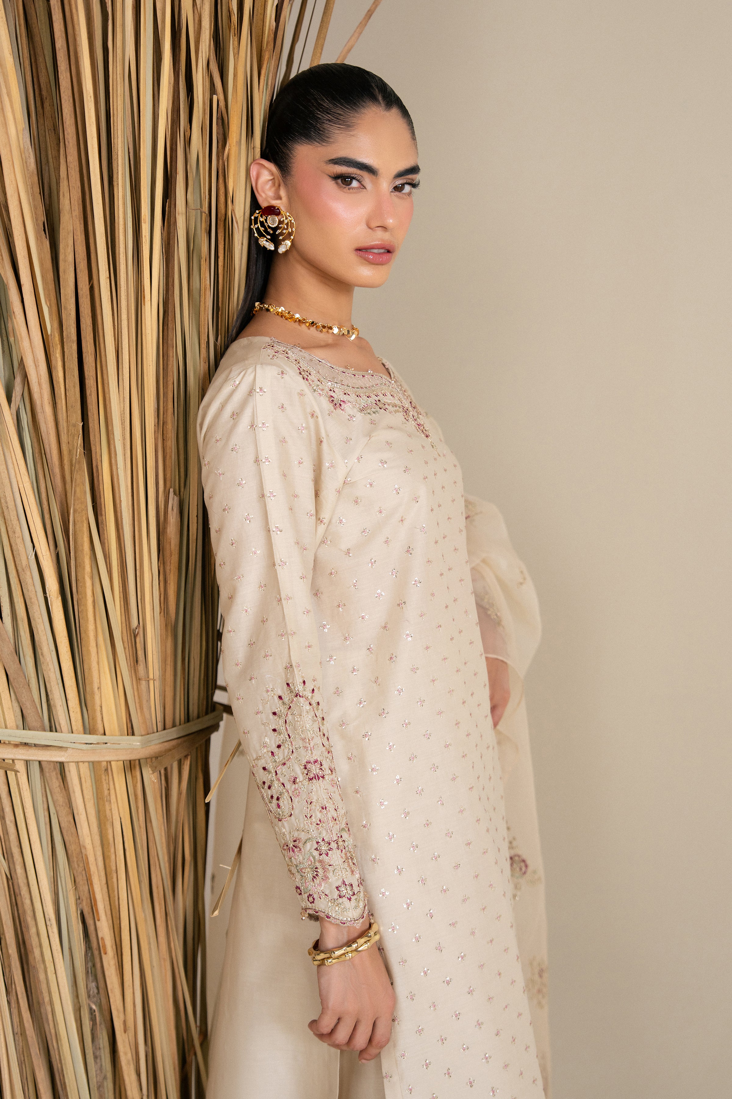  Beijing 3Pc - Festive Eid Pret BATIKSS26  BATIK   XS / Oat Meal / Giza-S / Oat Meal / Giza-M / Oat Meal / Giza-L / Oat Meal / Giza-XL / Oat Meal / Giza