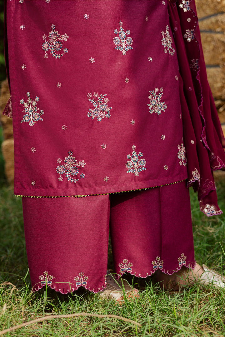  Bells 3Pc - Embroidered Karandi Dress BATIK WINTER PRET 2025  BATIK   XS / Maroon / Karandi-S / Maroon / Karandi-M / Maroon / Karandi-L / Maroon / Karandi-XL / Maroon / Karandi