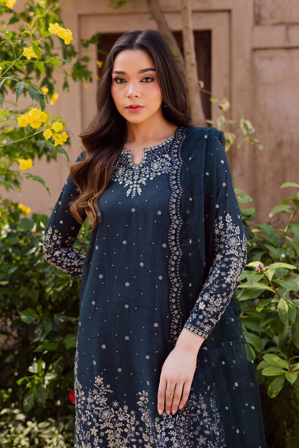  BlueBerry 3Pc - Embroidered Karandi Dress BATIK WINTER PRET 2025  BATIK   XS / Blueberry Blue / Karandi-S / Blueberry Blue / Karandi-M / Blueberry Blue / Karandi-L / Blueberry Blue / Karandi-XL / Blueberry Blue / Karandi