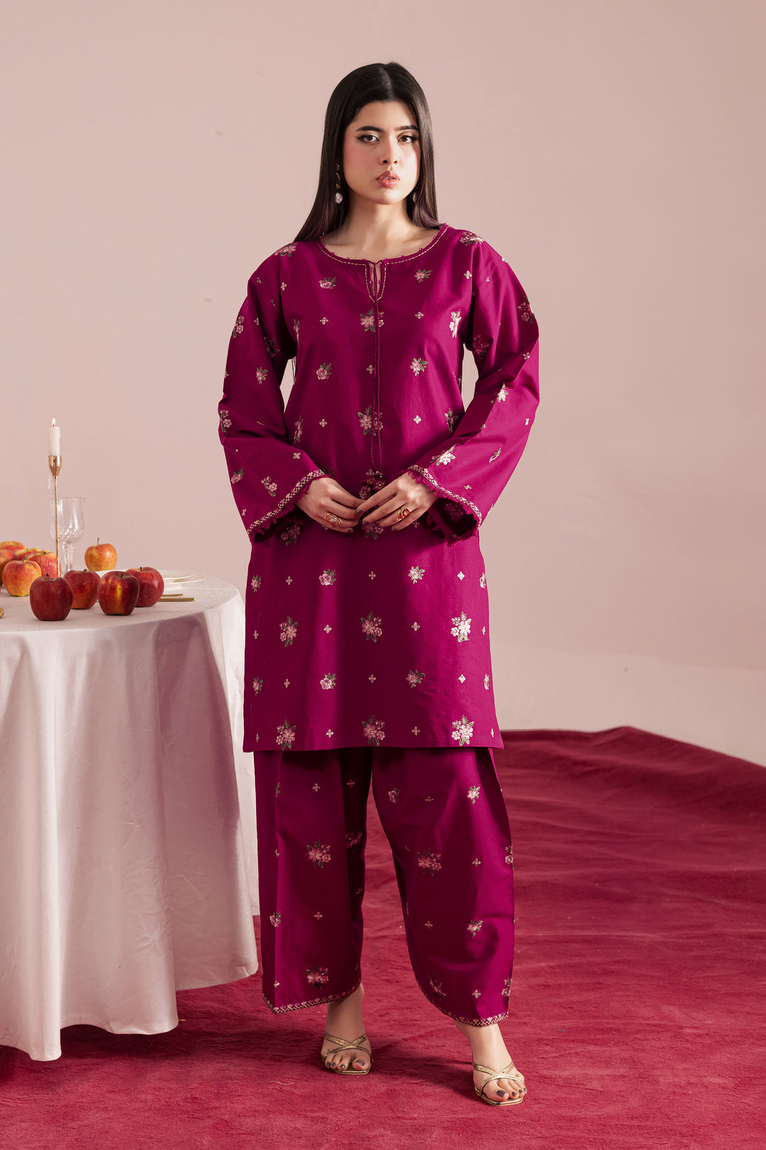  Berry Slush 2Pc - Embroidered Khaddar Dress BATIK WINTER PRET 2025  BATIK   XS / Bright Pink / Khaddar-S / Bright Pink / Khaddar-M / Bright Pink / Khaddar-L / Bright Pink / Khaddar-XL / Bright Pink / Khaddar