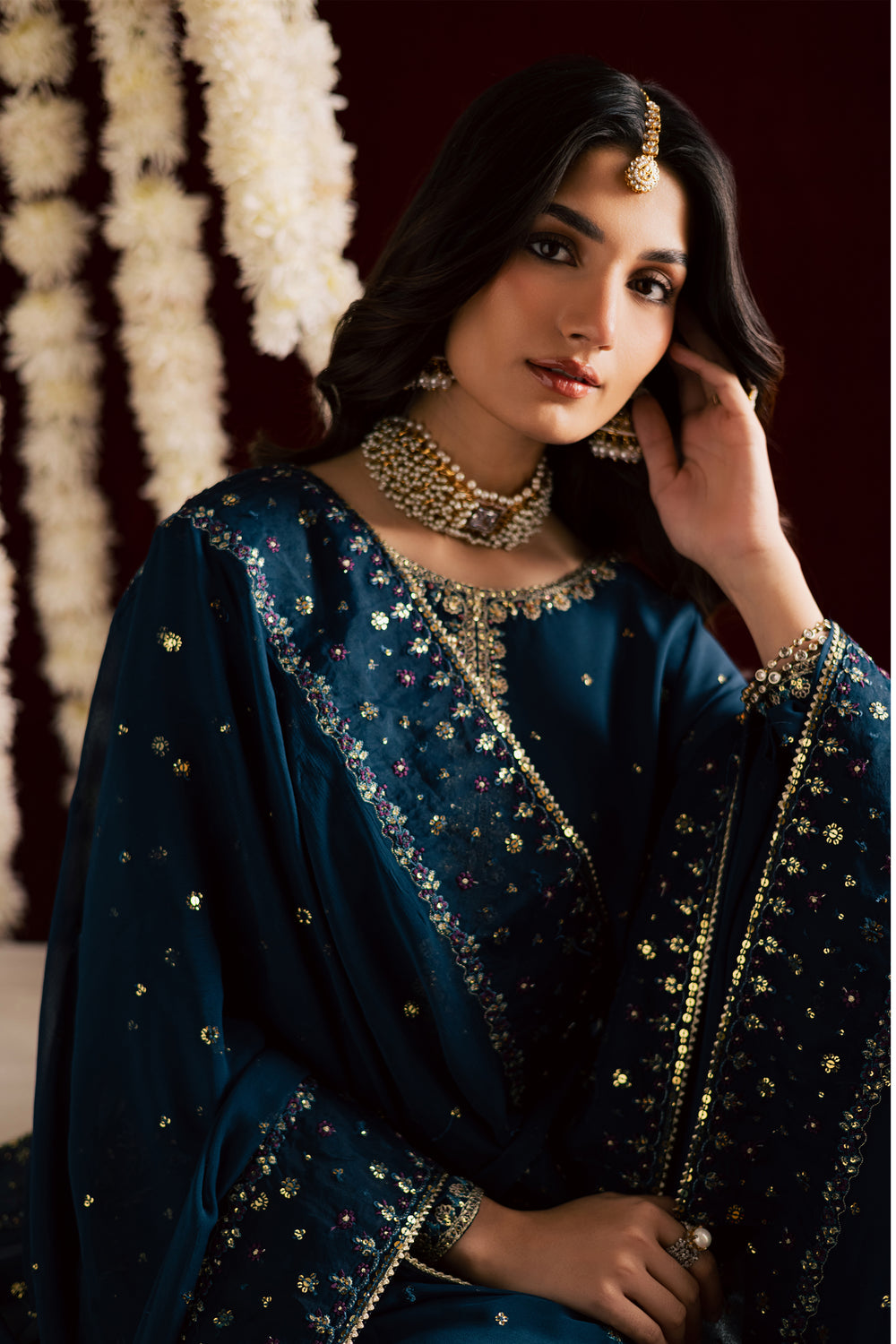  Bexley 3Pc - Wedding Formal Dress BATIKSTUDIO2025  BATIK   S / Prussian / Georgette-M / Prussian / Georgette-L / Prussian / Georgette