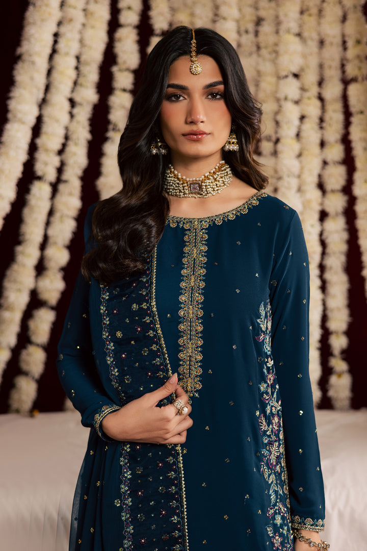  Bexley 3Pc - Wedding Formal Dress BATIKSTUDIO2025  BATIK   S / Prussian / Georgette-M / Prussian / Georgette-L / Prussian / Georgette