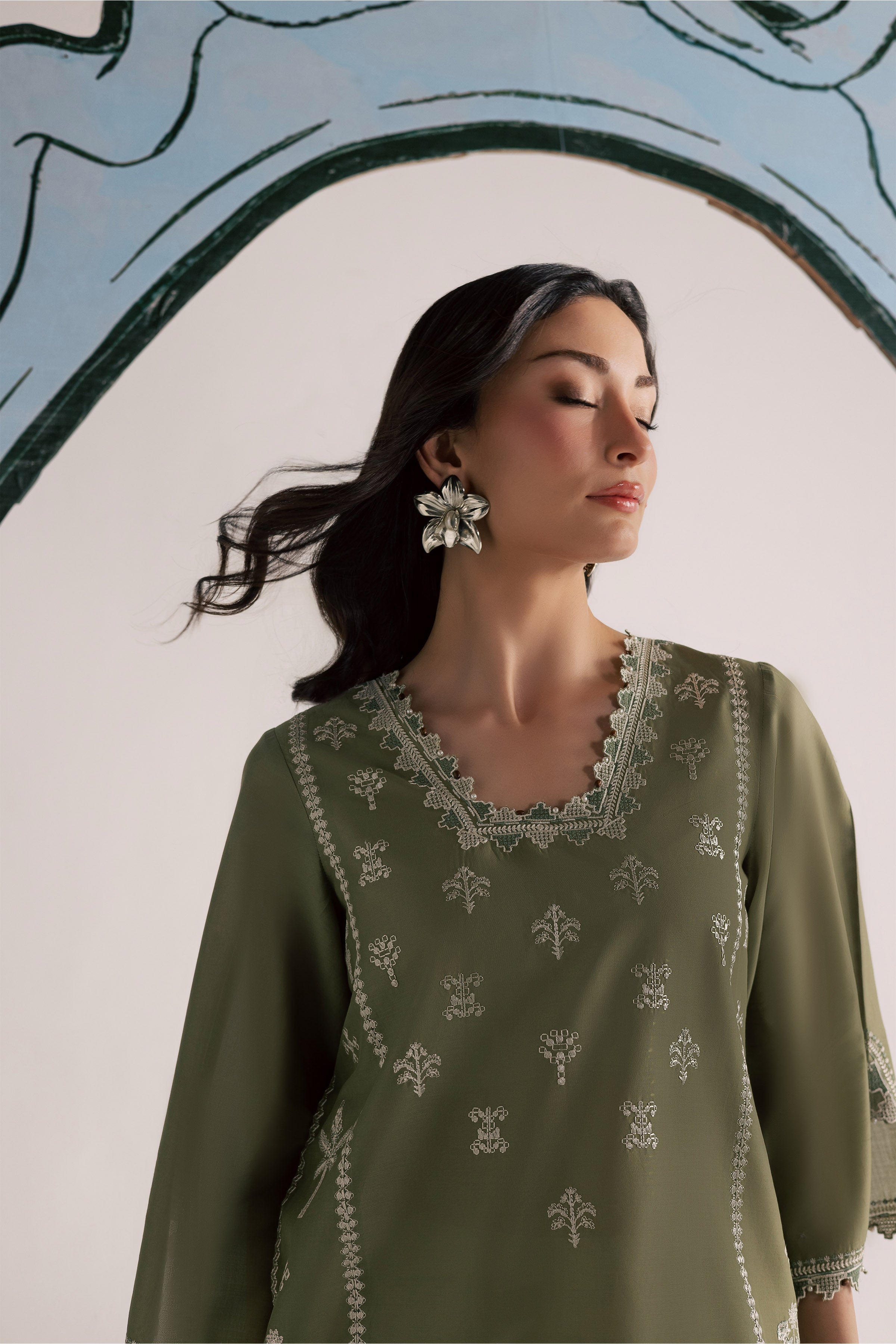  Bismil 2Pc - Embroidered Lawn Dress EverydayEdit26  BATIK   XS / Moss / Pima Lawn-S / Moss / Pima Lawn-M / Moss / Pima Lawn-L / Moss / Pima Lawn-XL / Moss / Pima Lawn