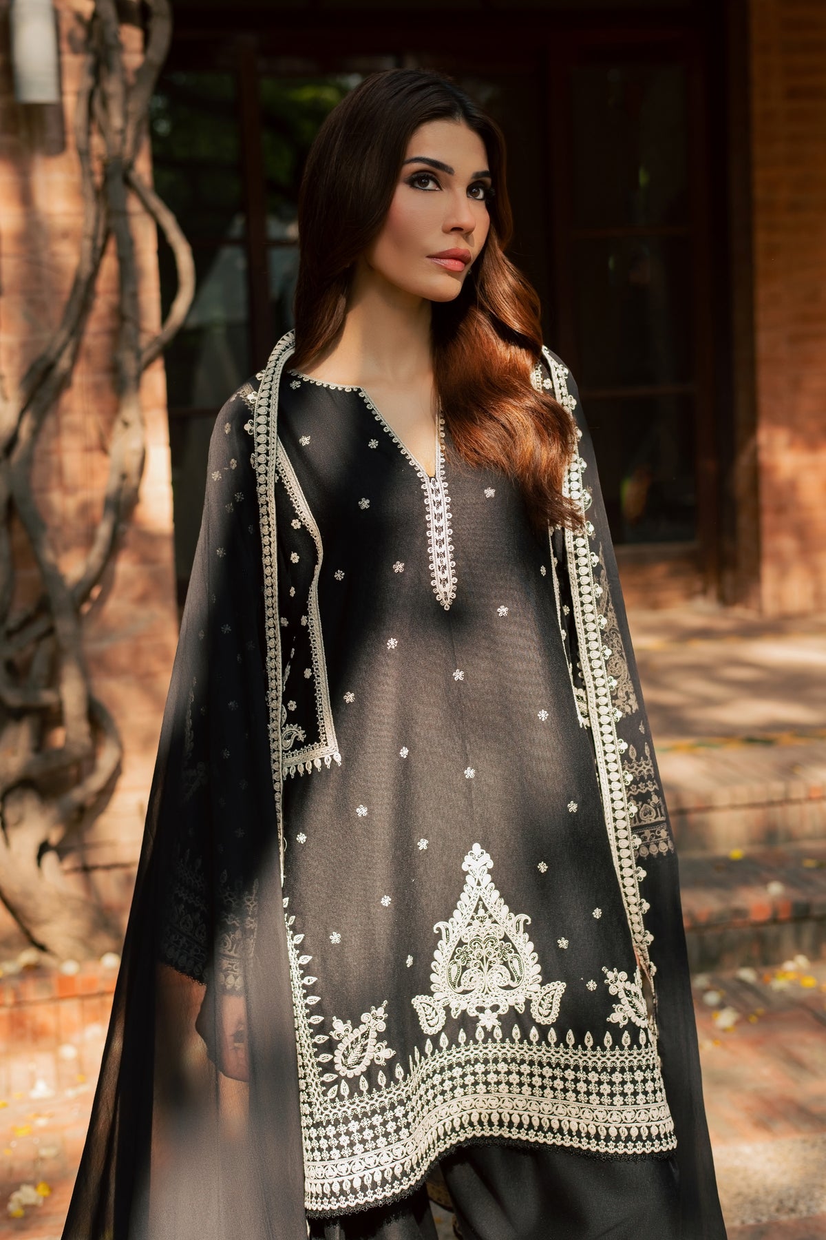 Black Arwa 3Pc - Embroidered Karandi Pret PRETKARANDI2026  BATIK   XS / Black / Karandi