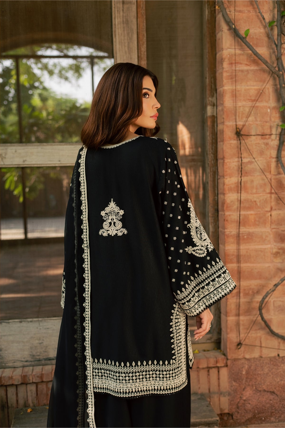 Black Arwa 3Pc - Embroidered Karandi Pret PRETKARANDI2026  BATIK   XS / Black / Karandi
