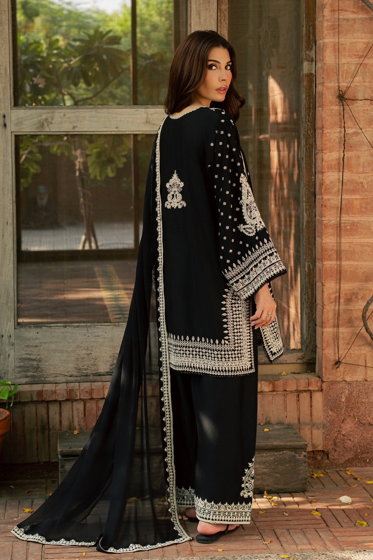 Black Arwa 3Pc - Embroidered Karandi Pret PRETKARANDI2026  BATIK   XS / Black / Karandi