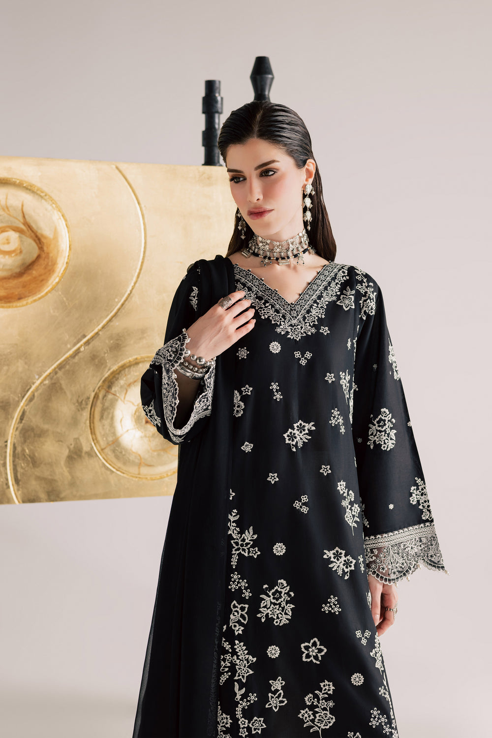  Black Aura 3Pc - Festive Eid Pret BATIKSS26  BATIK   XS / Black / Pima Lawn-S / Black / Pima Lawn-M / Black / Pima Lawn-L / Black / Pima Lawn-XL / Black / Pima Lawn