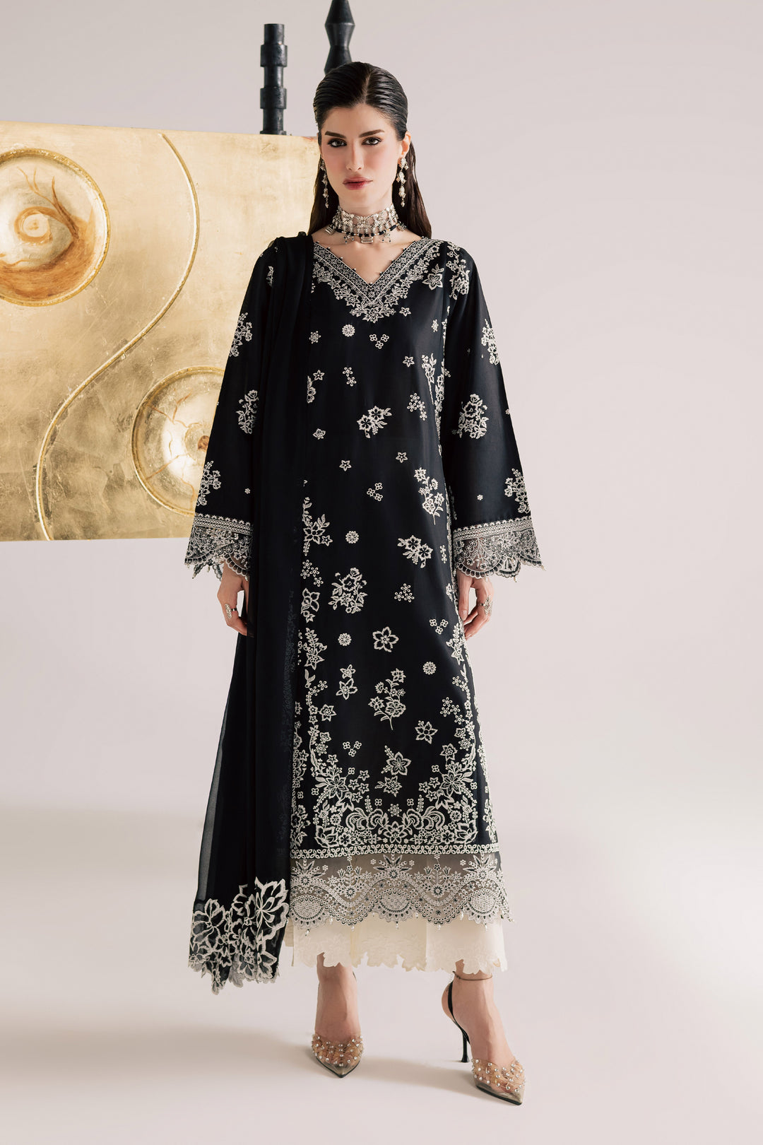  Black Aura 3Pc - Festive Eid Pret BATIKSS26  BATIK   XS / Black / Pima Lawn-S / Black / Pima Lawn-M / Black / Pima Lawn-L / Black / Pima Lawn-XL / Black / Pima Lawn
