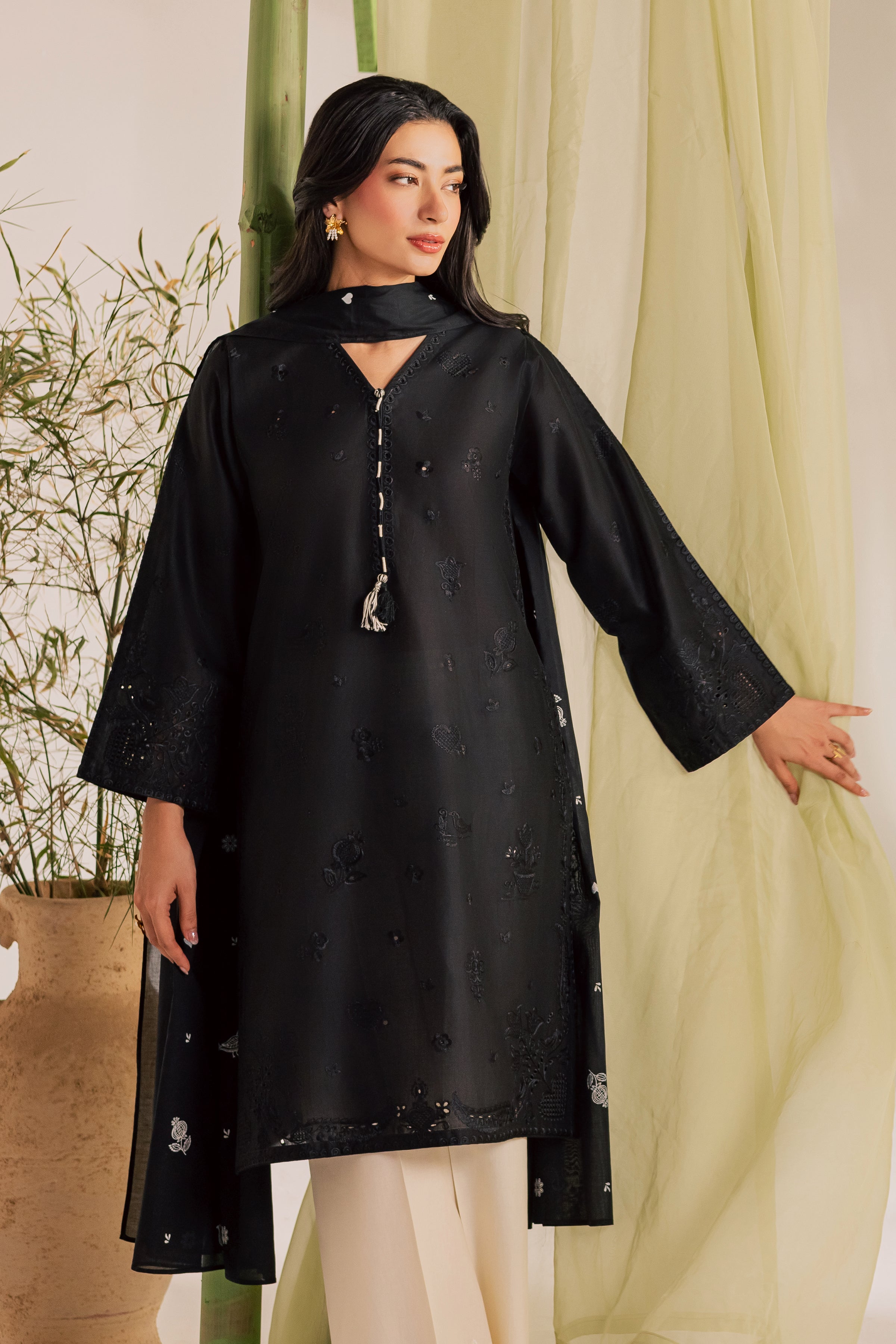  Black Bird 2Pc - Embroidered Lawn Dress EverydayEdit26  BATIK   XS / Black / Pima Lawn-S / Black / Pima Lawn-M / Black / Pima Lawn-L / Black / Pima Lawn-XL / Black / Pima Lawn