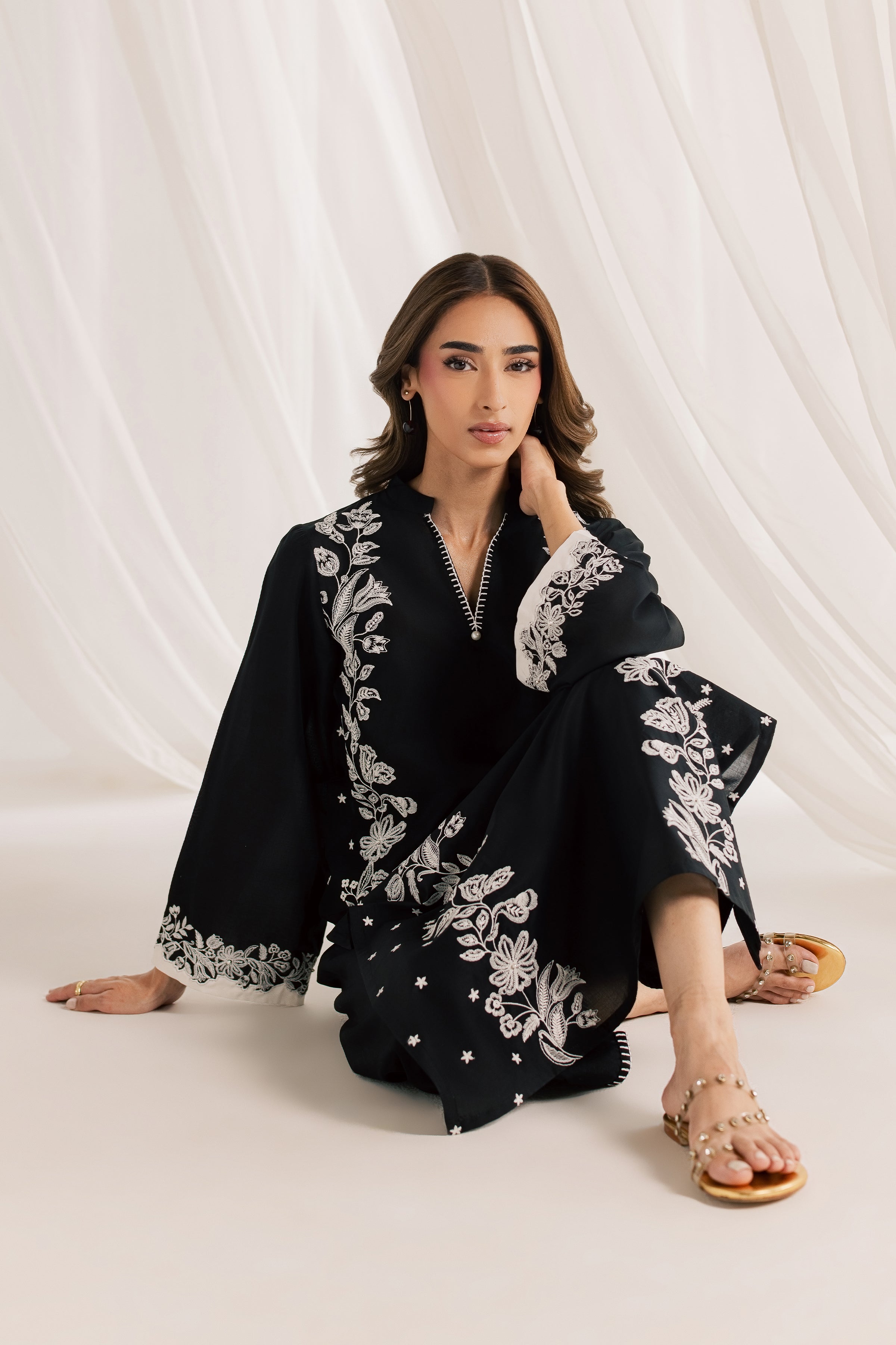  Hazel 2Pc - Embroidered Lawn Dress EverydayEdit26  BATIK   XS / Black / Pima Lawn-S / Black / Pima Lawn-M / Black / Pima Lawn-L / Black / Pima Lawn-XL / Black / Pima Lawn