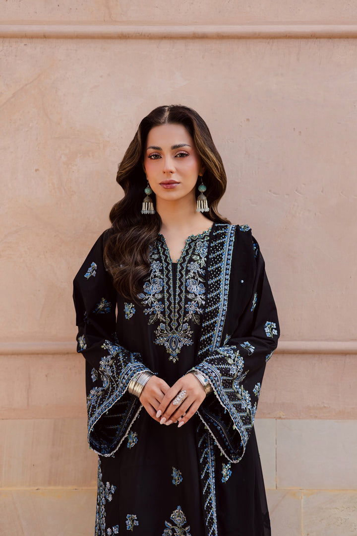  Black Iris 3Pc - Festive Embroidered Lawn BATIKEID2026  BATIK   XS / Black / Pima Lawn-S / Black / Pima Lawn-M / Black / Pima Lawn-L / Black / Pima Lawn-XL / Black / Pima Lawn