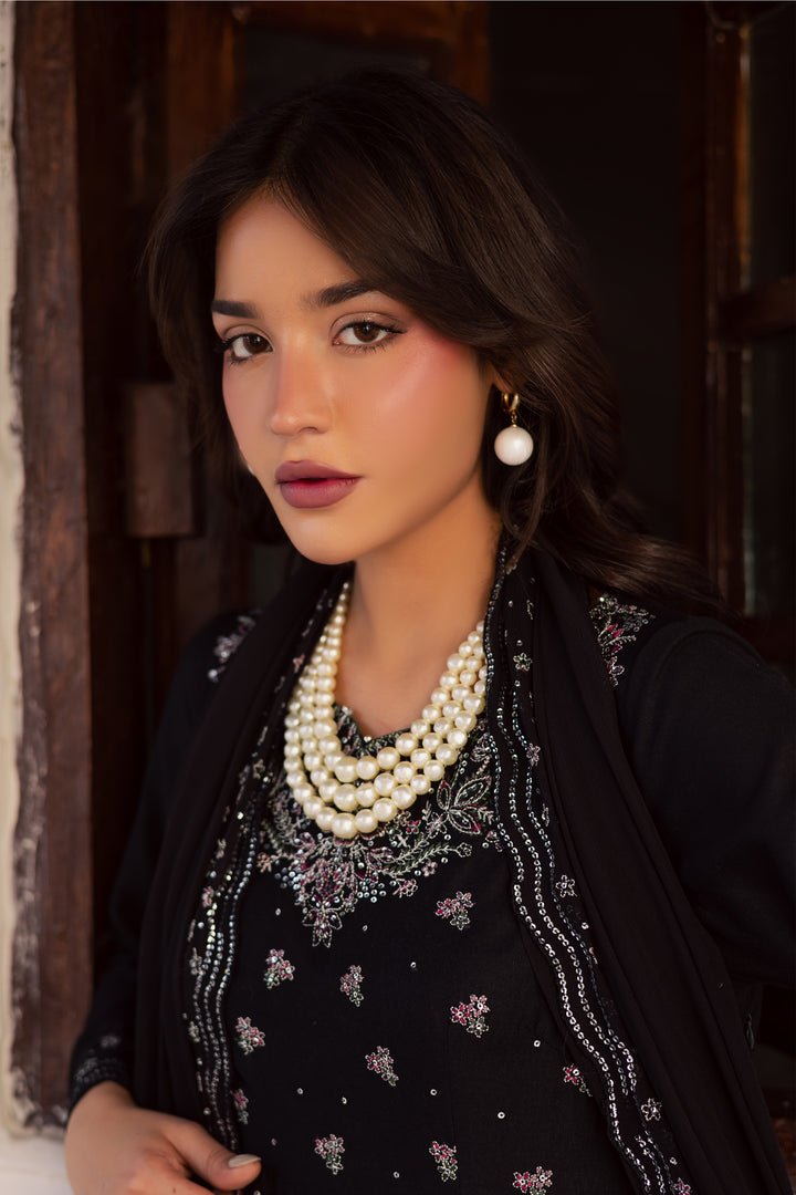  Black Mastani 3Pc - Embroidered Karandi Dress BATIK WINTER PRET 2025  BATIK   XS / Black / Karandi-S / Black / Karandi-M / Black / Karandi-L / Black / Karandi-XL / Black / Karandi