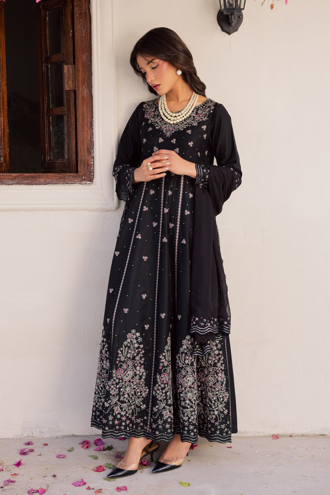  Black Mastani 3Pc - Embroidered Karandi Dress BATIK WINTER PRET 2025  BATIK   XS / Black / Karandi-S / Black / Karandi-M / Black / Karandi-L / Black / Karandi-XL / Black / Karandi
