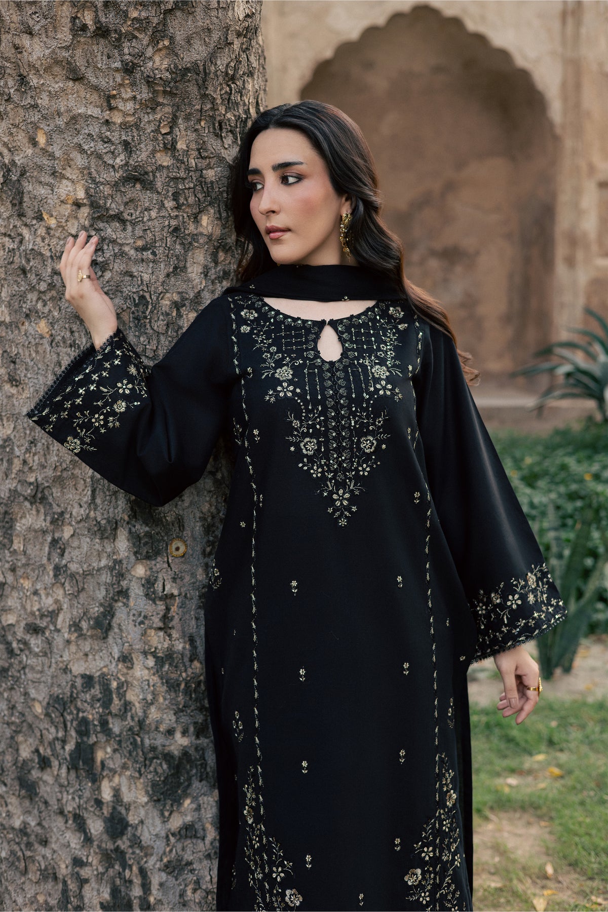Black Nirvana 3Pc - Embroidered Khaddar Pret PRETKHADDAR2026  BATIK   XS / Black / Khaddar