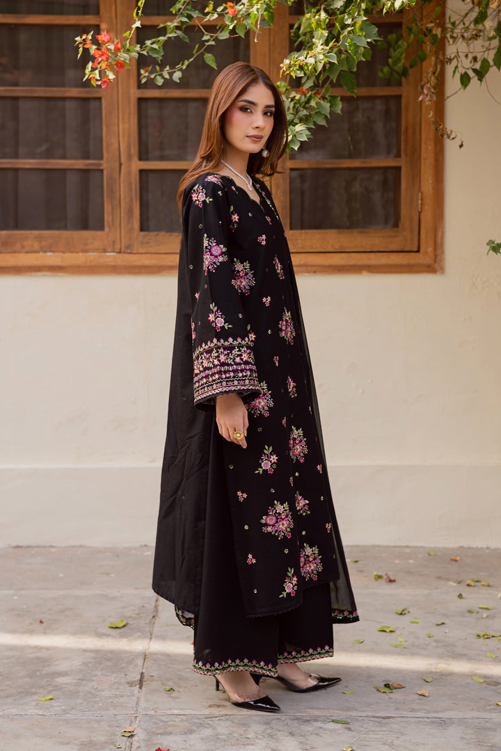  Black Pink 3Pc - Embroidered Khaddar Dress BATIK WINTER PRET 2025  BATIK   XS / Black / Khaddar-S / Black / Khaddar-M / Black / Khaddar-L / Black / Khaddar-XL / Black / Khaddar