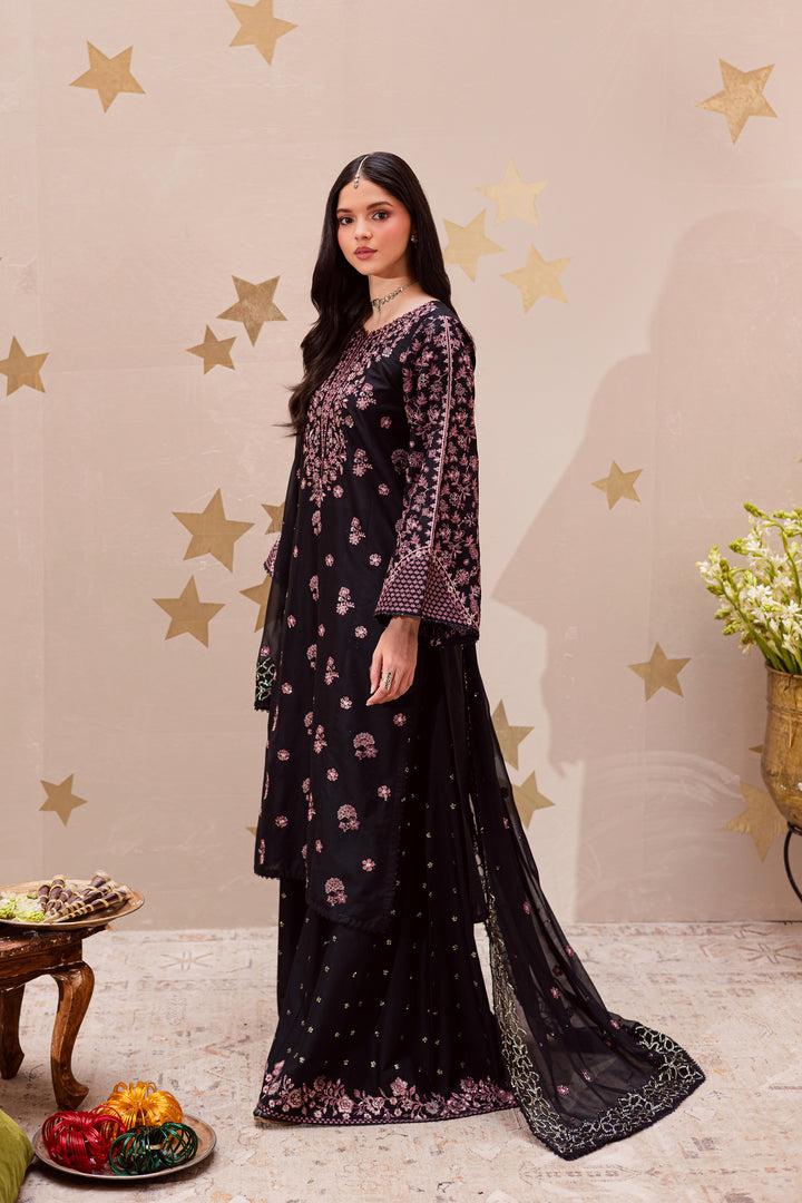  Black Sakura 3Pc - Festive Embroidered Lawn BATIKEID2026  BATIK   XS / Black / Pima Lawn-S / Black / Pima Lawn-M / Black / Pima Lawn-L / Black / Pima Lawn-XL / Black / Pima Lawn