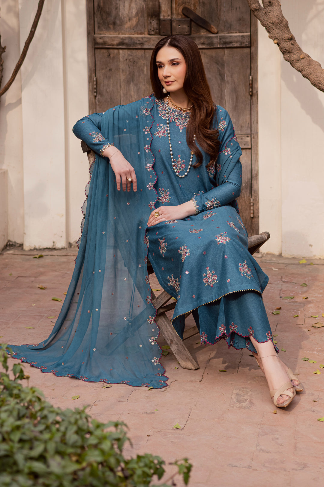  Blue Bells 3Pc - Embroidered Festive Pret BATIK WINTER PRET 2025  BATIK   XS / Whale Blue / Textured Cotton-S / Whale Blue / Textured Cotton-M / Whale Blue / Textured Cotton-L / Whale Blue / Textured Cotton-XL / Whale Blue / Textured Cotton