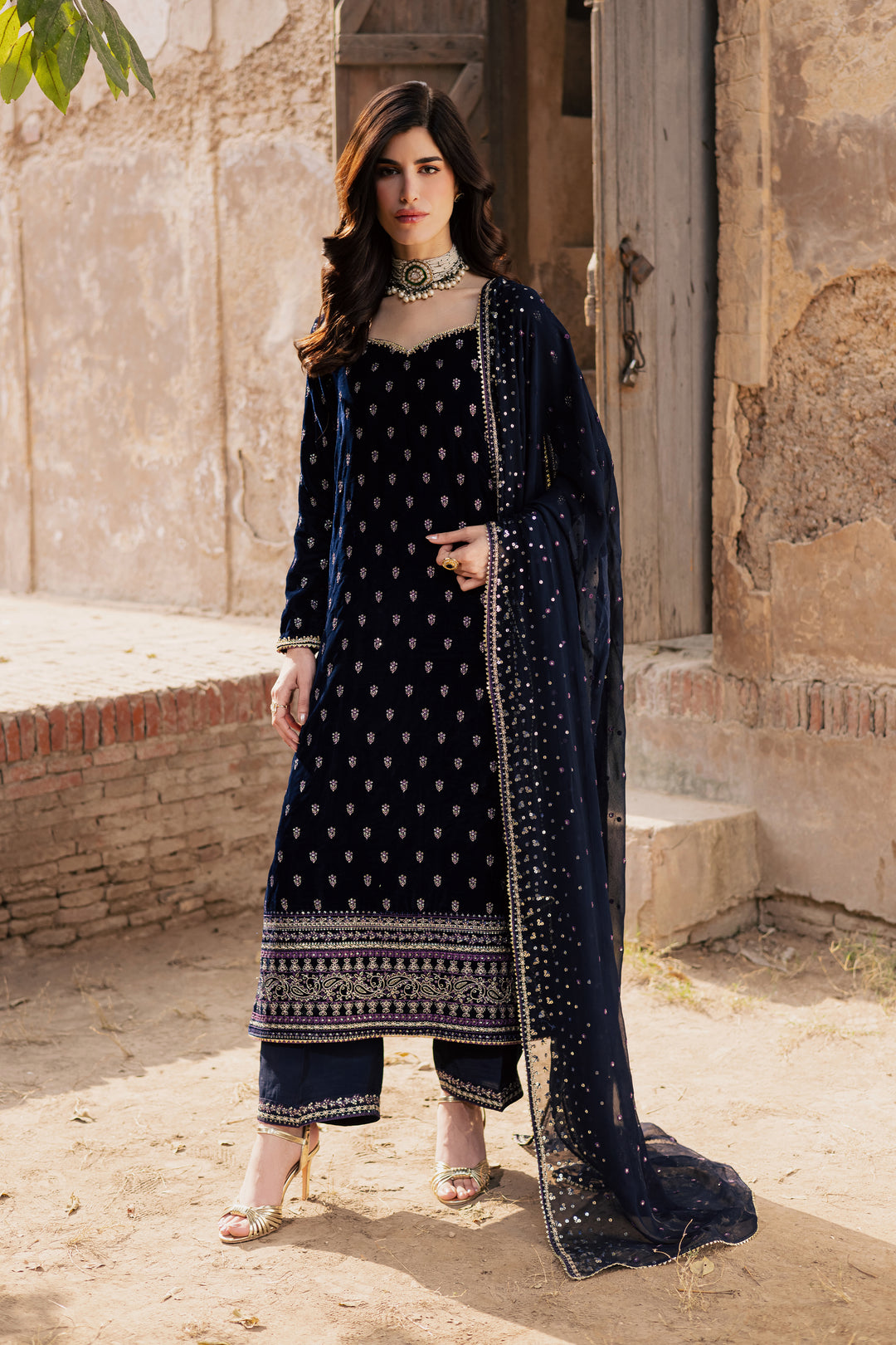  Blue Haze 3Pc - Festive Velvet Pret BATIKLuxePRET  BATIK   XS / Blue / Velvet-S / Blue / Velvet-M / Blue / Velvet-L / Blue / Velvet-XL / Blue / Velvet