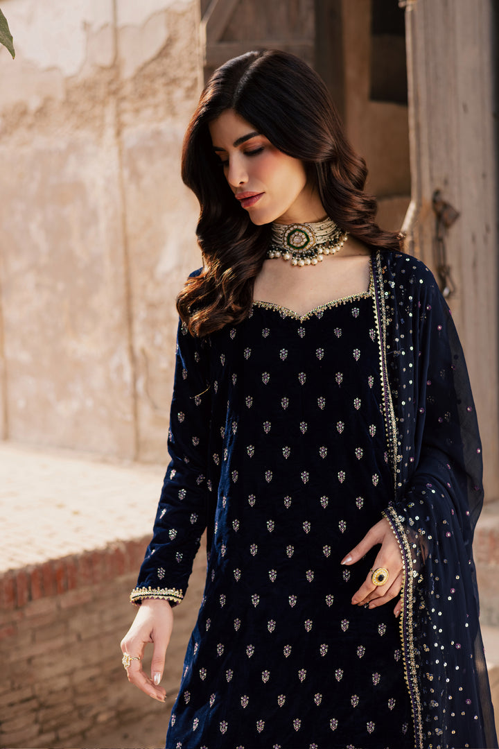  Blue Haze 3Pc - Festive Velvet Pret BATIKLuxePRET  BATIK   XS / Blue / Velvet-S / Blue / Velvet-M / Blue / Velvet-L / Blue / Velvet-XL / Blue / Velvet