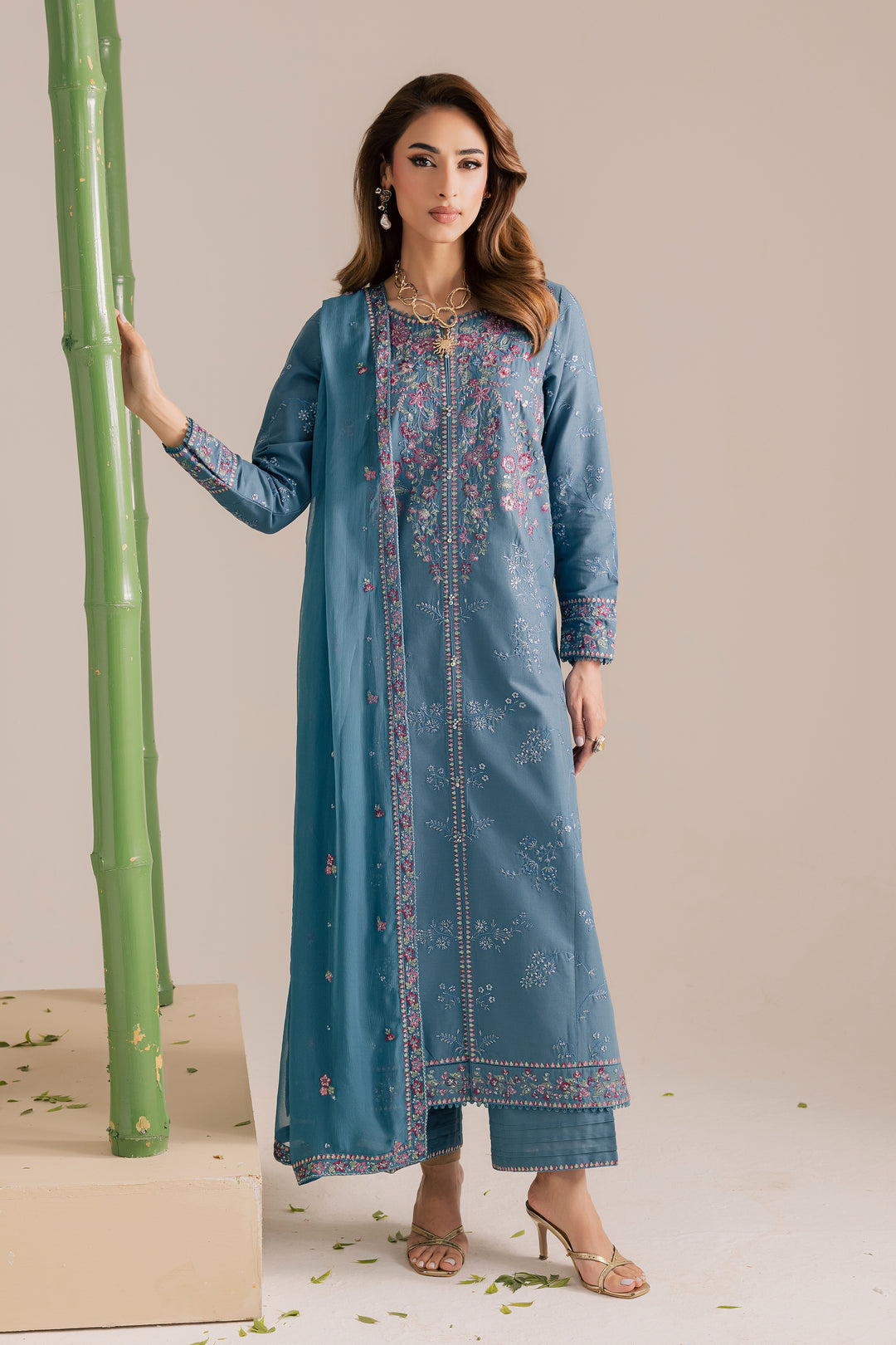  Blue Kaavish 3Pc - Embroidered Khaddar Dress BATIK WINTER PRET 2025  BATIK   XS / Aegean Blue / Khaddar-S / Aegean Blue / Khaddar-M / Aegean Blue / Khaddar-L / Aegean Blue / Khaddar-XL / Aegean Blue / Khaddar