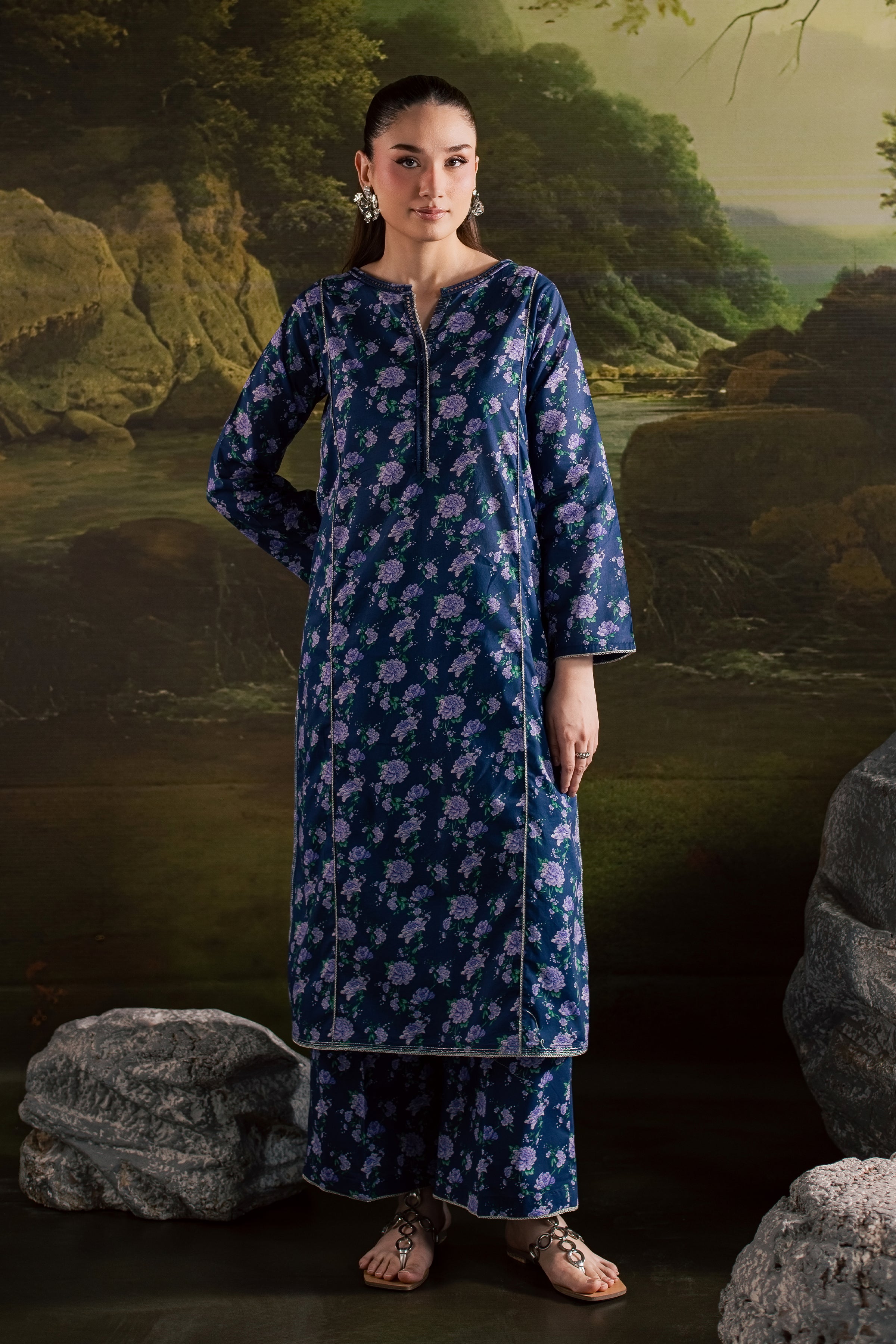  Blue Leah 2Pc - Printed Lawn Dress BATIKSS26  BATIK   XS / Blue / Lawn-S / Blue / Lawn-M / Blue / Lawn-L / Blue / Lawn-XL / Blue / Lawn