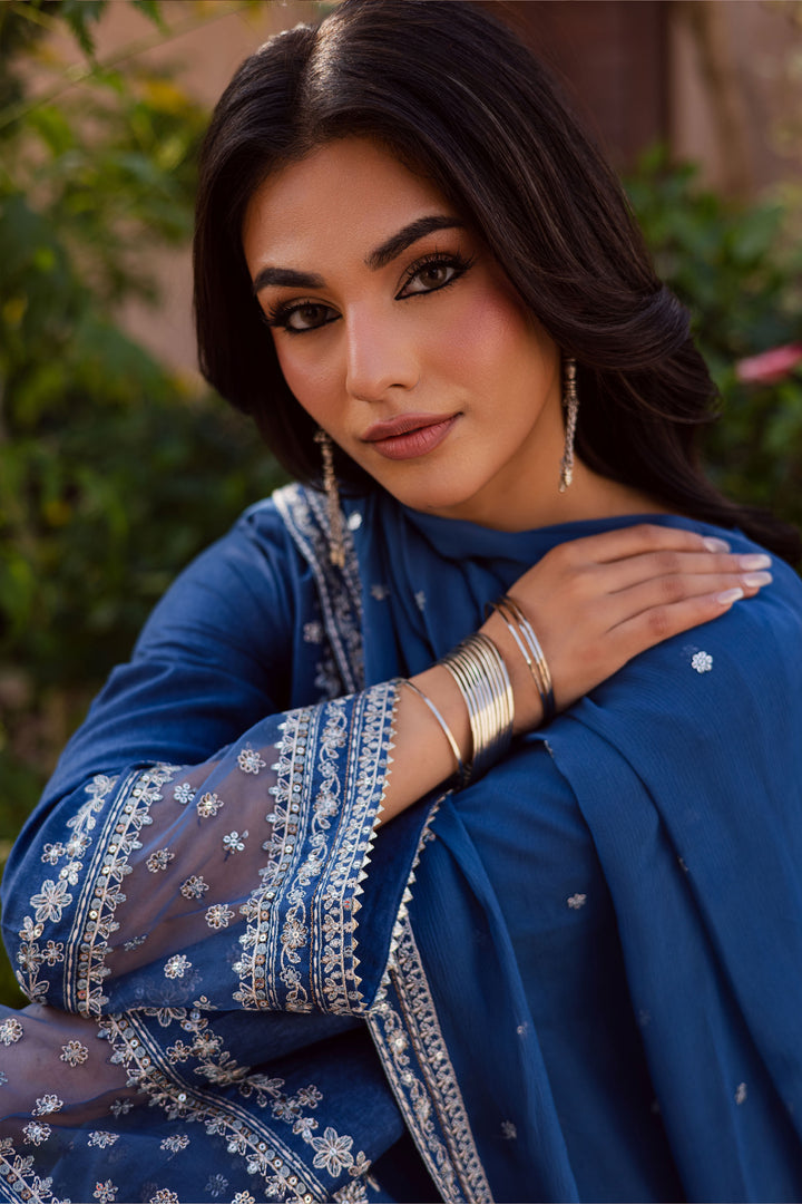  Blue Mahra 3Pc - Embroidered Karandi Dress BATIK WINTER PRET 2025  BATIK   XS / Inky Blue / Karandi-S / Inky Blue / Karandi-M / Inky Blue / Karandi-L / Inky Blue / Karandi-XL / Inky Blue / Karandi