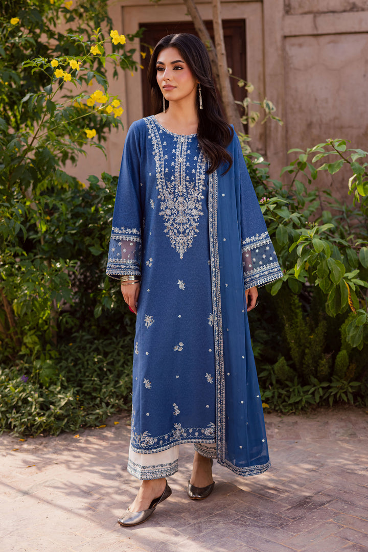  Blue Mahra 3Pc - Embroidered Karandi Dress BATIK WINTER PRET 2025  BATIK   XS / Inky Blue / Karandi-S / Inky Blue / Karandi-M / Inky Blue / Karandi-L / Inky Blue / Karandi-XL / Inky Blue / Karandi