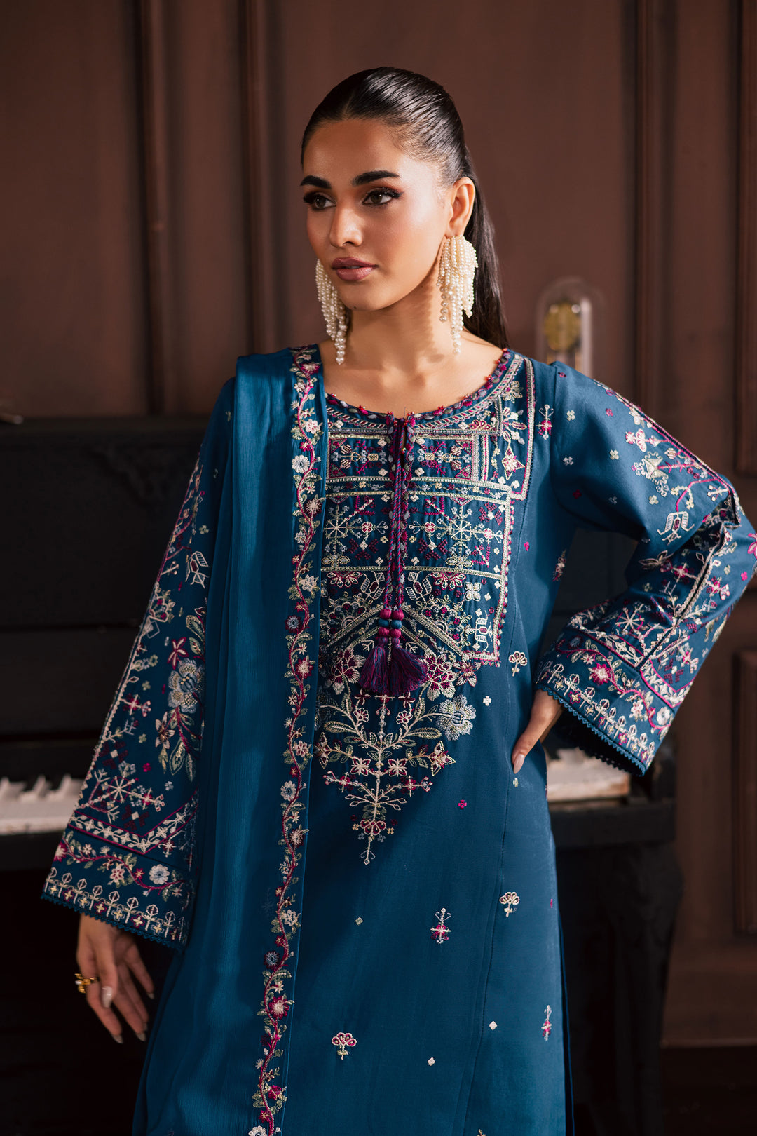  Blue Meg 3Pc - Embroidered Khaddar Dress BATIK WINTER PRET 2025  BATIK   XS / Poseidon / Khaddar-S / Poseidon / Khaddar-M / Poseidon / Khaddar-L / Poseidon / Khaddar-XL / Poseidon / Khaddar