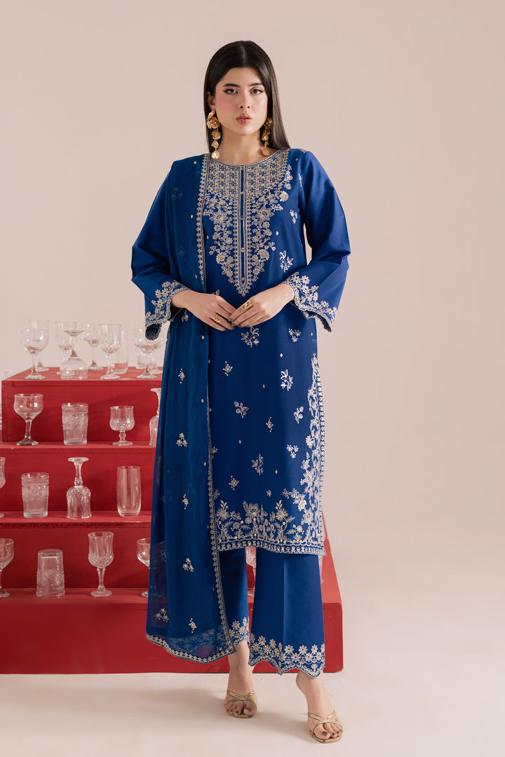  Blue Mehmal 3Pc - Embroidered Khaddar Dress BATIK WINTER PRET 2025  BATIK   XS / Set Sail / Khaddar-S / Set Sail / Khaddar-M / Set Sail / Khaddar-L / Set Sail / Khaddar-XL / Set Sail / Khaddar