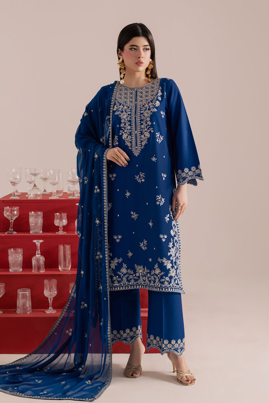  Blue Mehmal 3Pc - Embroidered Khaddar Dress BATIK WINTER PRET 2025  BATIK   XS / Set Sail / Khaddar-S / Set Sail / Khaddar-M / Set Sail / Khaddar-L / Set Sail / Khaddar-XL / Set Sail / Khaddar