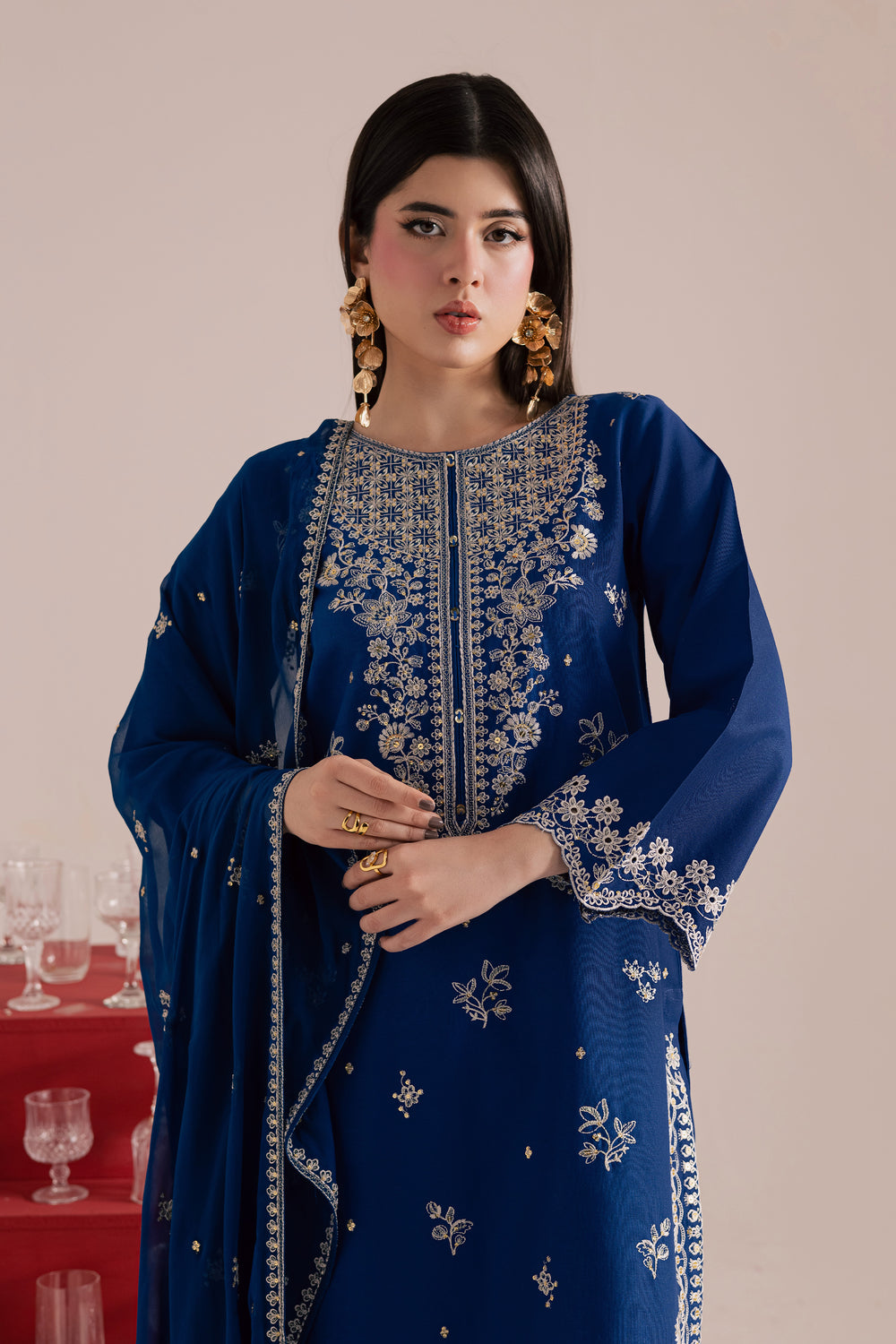  Blue Mehmal 3Pc - Embroidered Khaddar Dress BATIK WINTER PRET 2025  BATIK   XS / Set Sail / Khaddar-S / Set Sail / Khaddar-M / Set Sail / Khaddar-L / Set Sail / Khaddar-XL / Set Sail / Khaddar