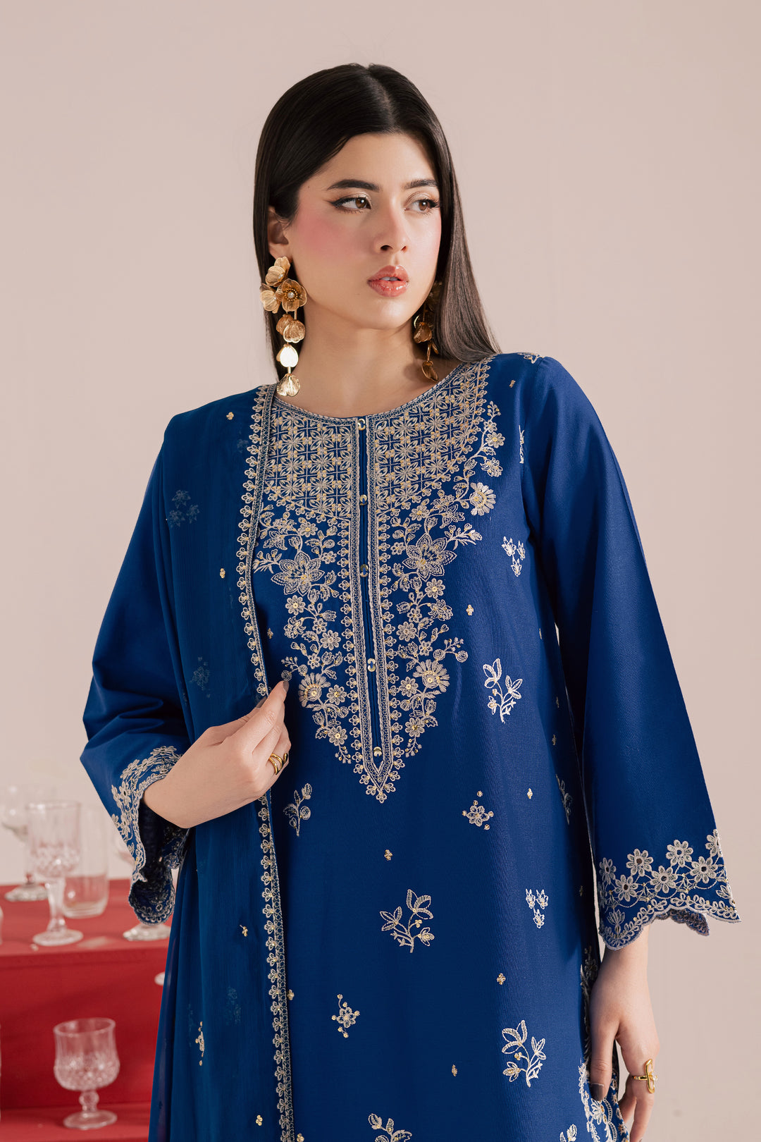  Blue Mehmal 3Pc - Embroidered Khaddar Dress BATIK WINTER PRET 2025  BATIK   XS / Set Sail / Khaddar-S / Set Sail / Khaddar-M / Set Sail / Khaddar-L / Set Sail / Khaddar-XL / Set Sail / Khaddar
