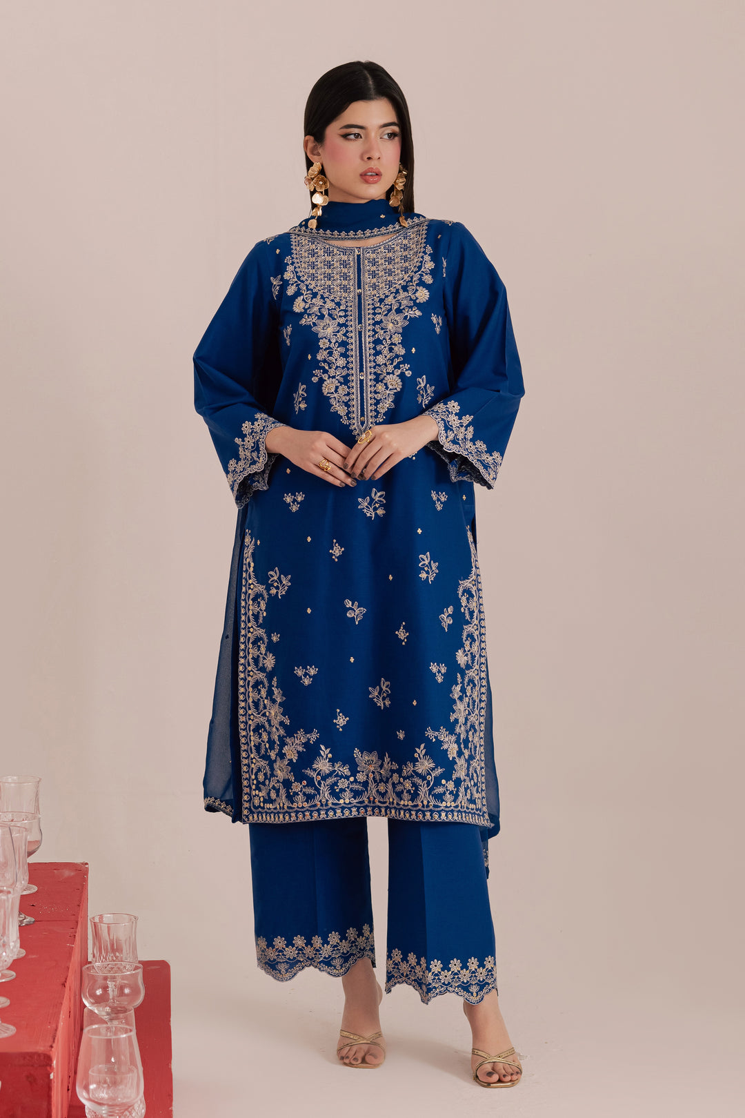  Blue Mehmal 3Pc - Embroidered Khaddar Dress BATIK WINTER PRET 2025  BATIK   XS / Set Sail / Khaddar-S / Set Sail / Khaddar-M / Set Sail / Khaddar-L / Set Sail / Khaddar-XL / Set Sail / Khaddar