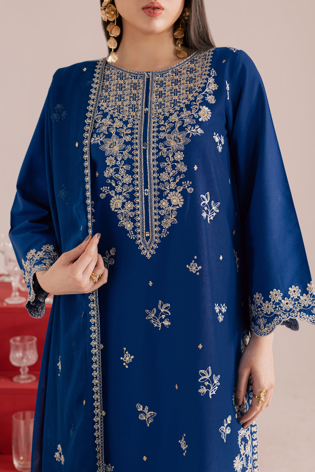  Blue Mehmal 3Pc - Embroidered Khaddar Dress BATIK WINTER PRET 2025  BATIK   XS / Set Sail / Khaddar-S / Set Sail / Khaddar-M / Set Sail / Khaddar-L / Set Sail / Khaddar-XL / Set Sail / Khaddar