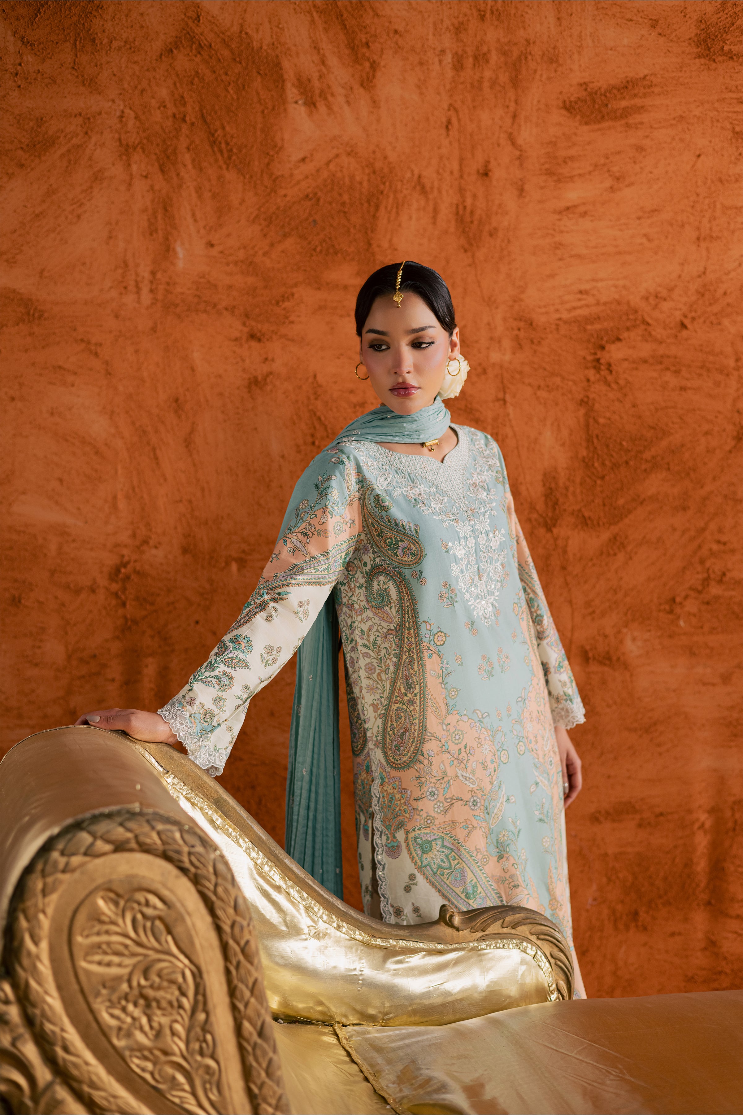  Blue Olaf 3Pc - Printed Lawn Dress BATIKEID2026  BATIK   XS / Ocean Blue / Lawn-S / Ocean Blue / Lawn-M / Ocean Blue / Lawn-L / Ocean Blue / Lawn-XL / Ocean Blue / Lawn