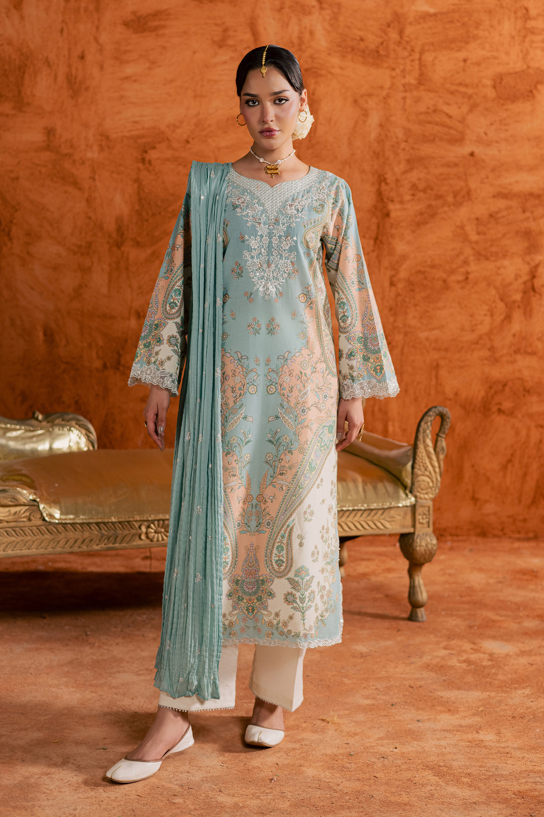  Blue Olaf 3Pc - Printed Lawn Dress BATIKEID2026  BATIK   XS / Ocean Blue / Lawn-S / Ocean Blue / Lawn-M / Ocean Blue / Lawn-L / Ocean Blue / Lawn-XL / Ocean Blue / Lawn