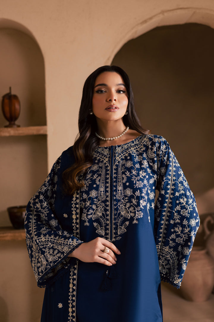  Blue Pashmina 3Pc - Embroidered Khaddar Dress BATIK WINTER PRET 2025  BATIK   XS / Blue / Khaddar-S / Blue / Khaddar-M / Blue / Khaddar-L / Blue / Khaddar-XL / Blue / Khaddar