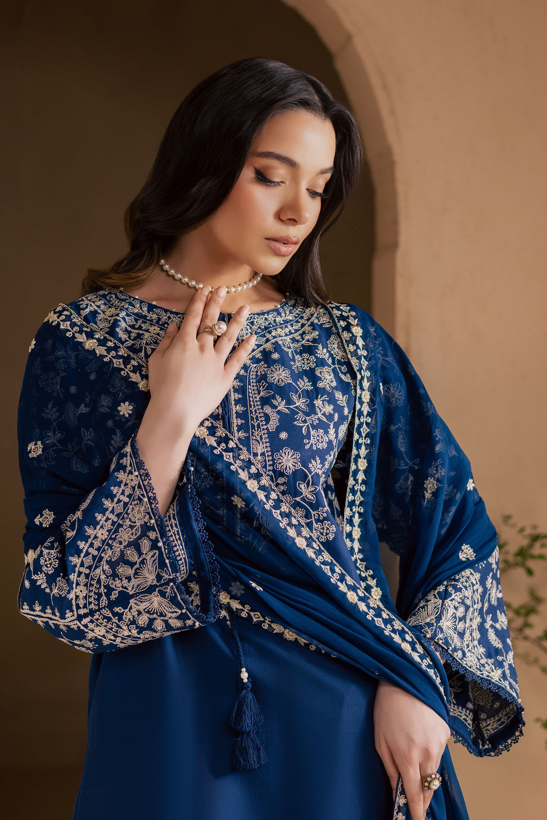  Blue Pashmina 3Pc - Embroidered Khaddar Dress BATIK WINTER PRET 2025  BATIK   XS / Blue / Khaddar-S / Blue / Khaddar-M / Blue / Khaddar-L / Blue / Khaddar-XL / Blue / Khaddar