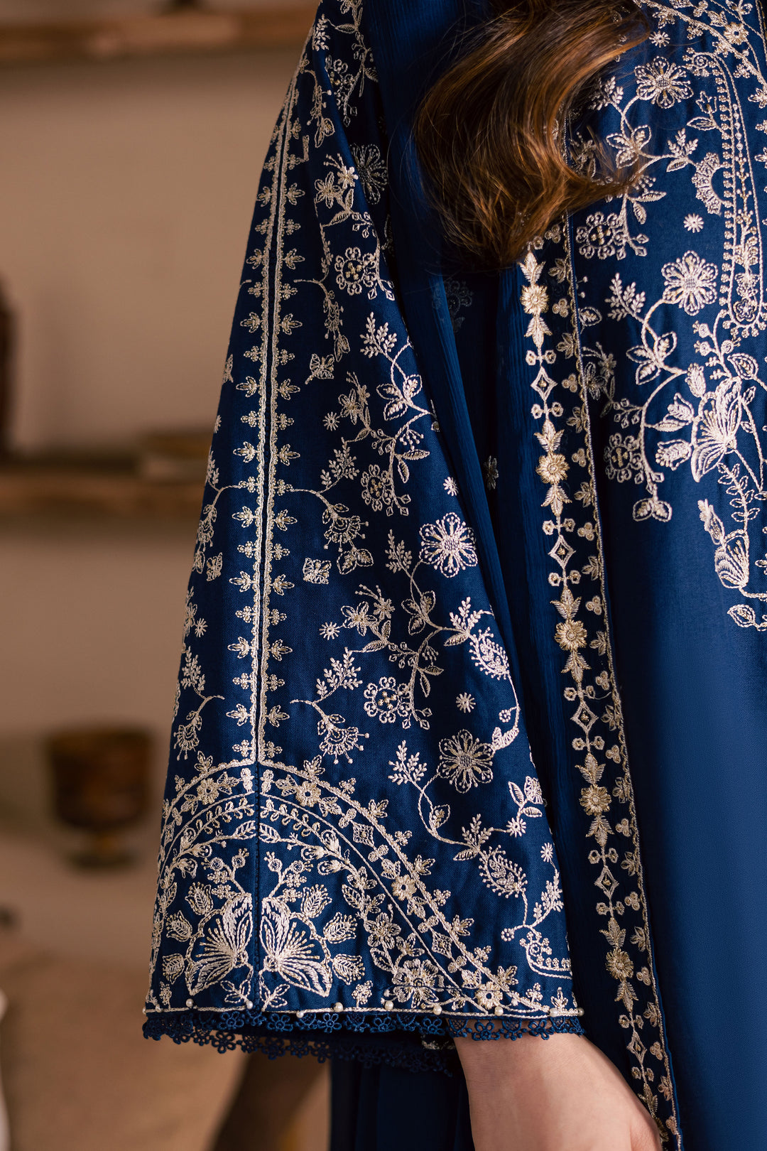  Blue Pashmina 3Pc - Embroidered Khaddar Dress BATIK WINTER PRET 2025  BATIK   XS / Blue / Khaddar-S / Blue / Khaddar-M / Blue / Khaddar-L / Blue / Khaddar-XL / Blue / Khaddar
