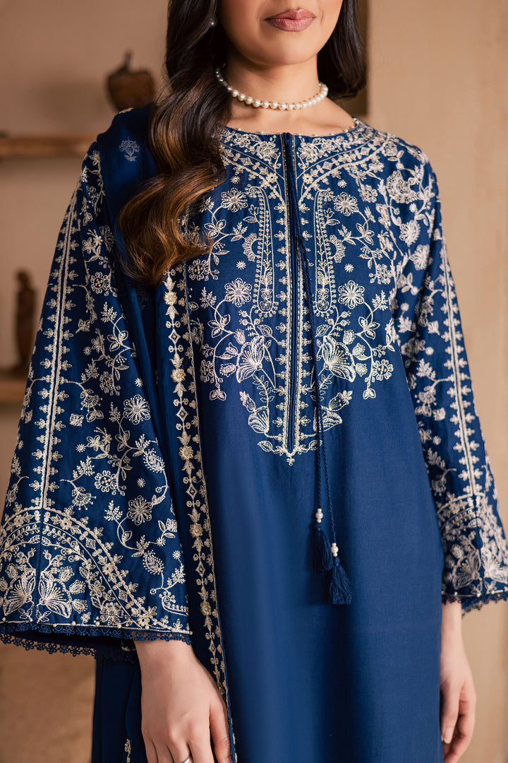  Blue Pashmina 3Pc - Embroidered Khaddar Dress BATIK WINTER PRET 2025  BATIK   XS / Blue / Khaddar-S / Blue / Khaddar-M / Blue / Khaddar-L / Blue / Khaddar-XL / Blue / Khaddar
